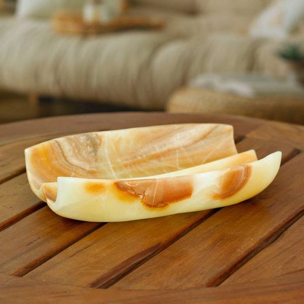 Alternate image for Artisan Crafted Modern Centerpiece in Natural Mexican Onyx On Natures Wings
