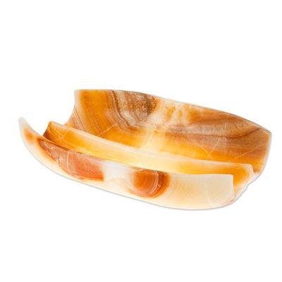 Alternate image for Artisan Crafted Modern Centerpiece in Natural Mexican Onyx On Natures Wings