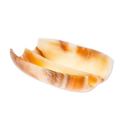 Alternate image for Artisan Crafted Modern Centerpiece in Natural Mexican Onyx On Natures Wings