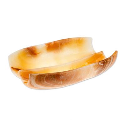 Alternate image for Artisan Crafted Modern Centerpiece in Natural Mexican Onyx On Natures Wings