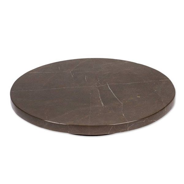 Alternate image for Hand-Carved Minimalist Dark Grey Marble Rotating Centerpiece Metropolitan Banquet