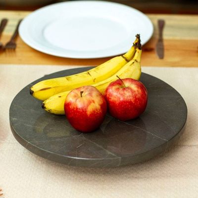 Alternate image for Hand-Carved Minimalist Dark Grey Marble Rotating Centerpiece Metropolitan Banquet
