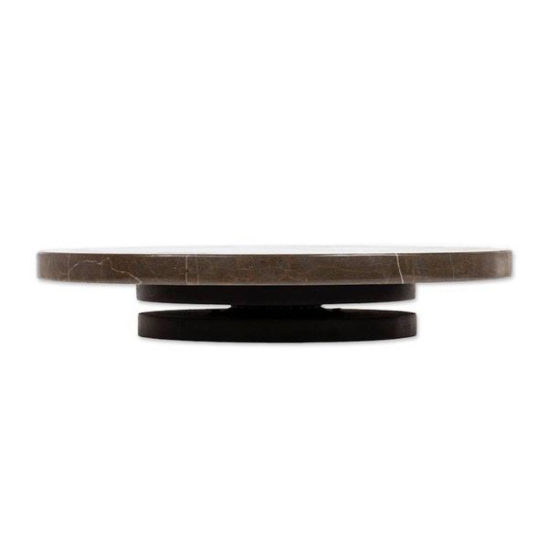 Alternate image for Hand-Carved Minimalist Dark Grey Marble Rotating Centerpiece Metropolitan Banquet