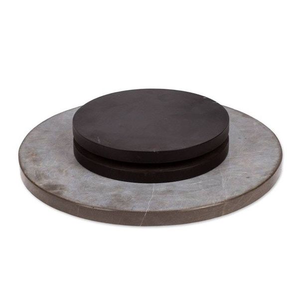 Alternate image for Hand-Carved Minimalist Dark Grey Marble Rotating Centerpiece Metropolitan Banquet