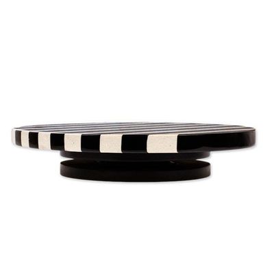 Alternate image for Striped Modern Black and White Marble Rotating Centerpiece Cosmopolitan Banquet