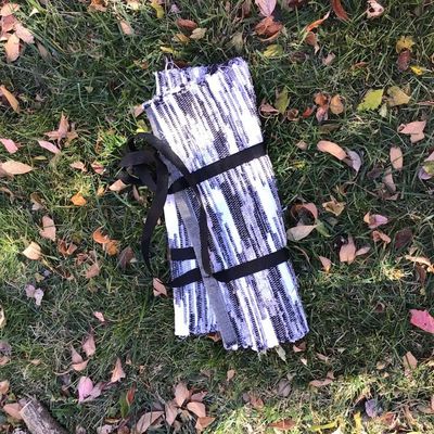Alternate image for Black and white woven firewood carrier
