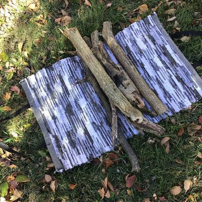 Alternate image for Black and white woven firewood carrier