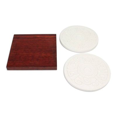 Alternate image for Pre-Hispanic Theme Resin Trivets Pair Ancient Flower