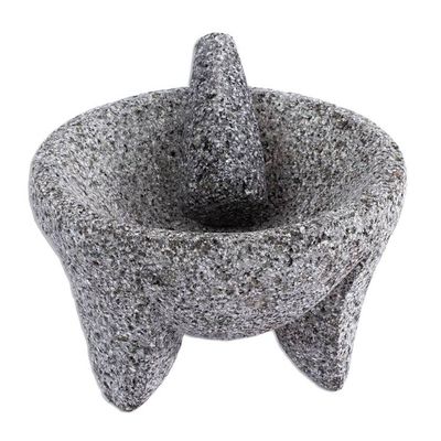 Alternate image for Traditional Basalt Molcajete from Mexico 9 inch Grand Tradition