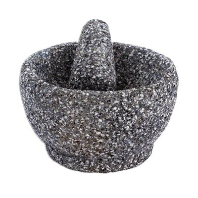 Alternate image for Artisan Hand Crafted Basalt Molcajete and Tejolote Tradition