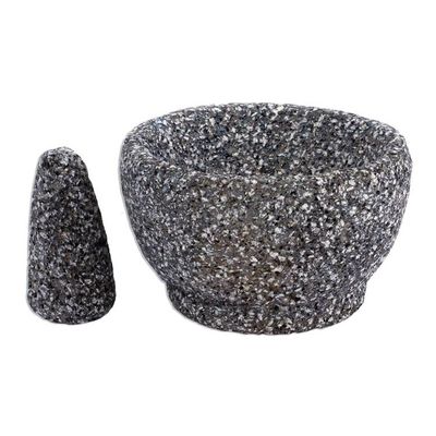 Alternate image for Artisan Hand Crafted Basalt Molcajete and Tejolote Tradition