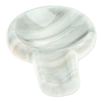 Alternate image for Pale Grey Marble Spoon Rest Crafted in Mexico Convenient Marble
