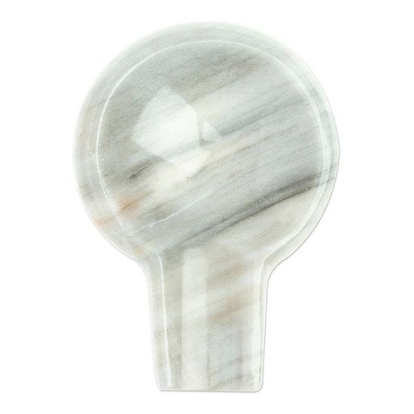 Alternate image for Pale Grey Marble Spoon Rest Crafted in Mexico Convenient Marble