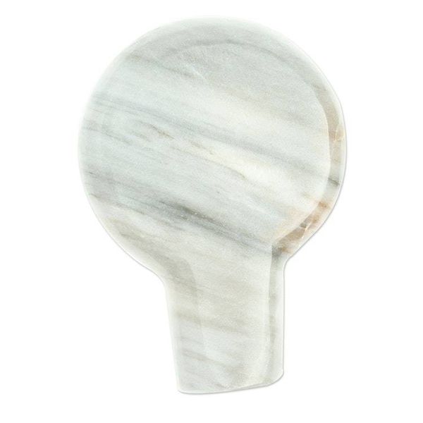 Alternate image for Pale Grey Marble Spoon Rest Crafted in Mexico Convenient Marble