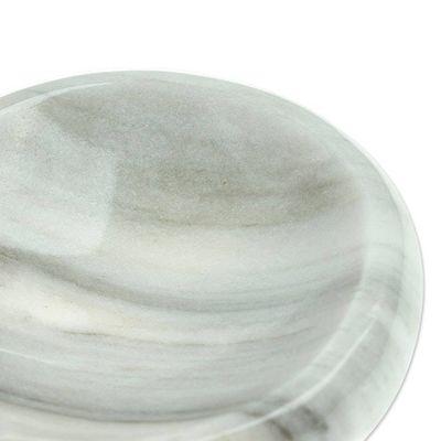 Alternate image for Pale Grey Marble Spoon Rest Crafted in Mexico Convenient Marble