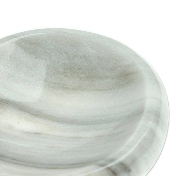 Alternate image for Pale Grey Marble Spoon Rest Crafted in Mexico Convenient Marble