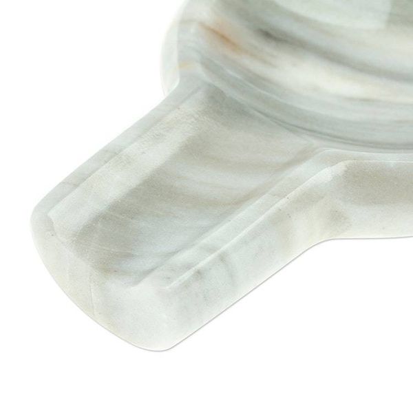 Alternate image for Pale Grey Marble Spoon Rest Crafted in Mexico Convenient Marble