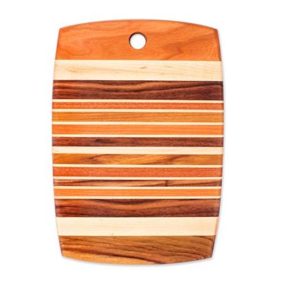 Alternate image for Striped Rectangular Wood Cutting and Charcuterie Board Tasteful Moments