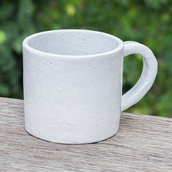 Alternate image for Rabbit-Themed White Ceramic Mug Handcrafted in Thailand Rabbit Aura