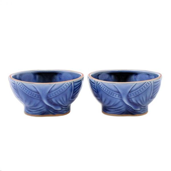 Alternate image for Blue Celadon Elephant Bowls Pair Elephant Companion in Blue