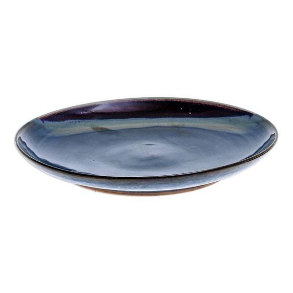 Alternate image for Handmade Blue and Red Ceramic Dinner Plate Happy Harvest