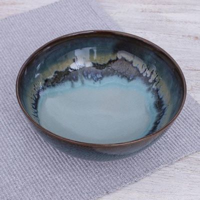 Alternate image for Handmade Blue Ceramic Soup Bowl Blue Crush