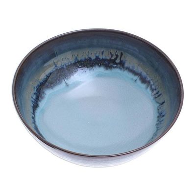 Alternate image for Handmade Blue Ceramic Soup Bowl Blue Crush
