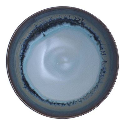Alternate image for Handmade Blue Ceramic Soup Bowl Blue Crush