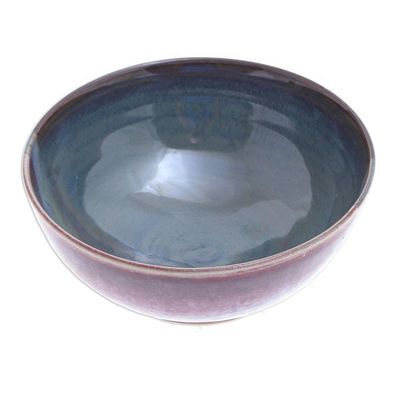 Alternate image for Thai Blue and Red Ceramic Cereal Bowl Happy Harvest