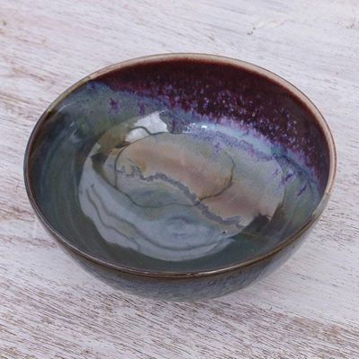 Alternate image for Thai Blue and Red Ceramic Cereal Bowl Happy Harvest
