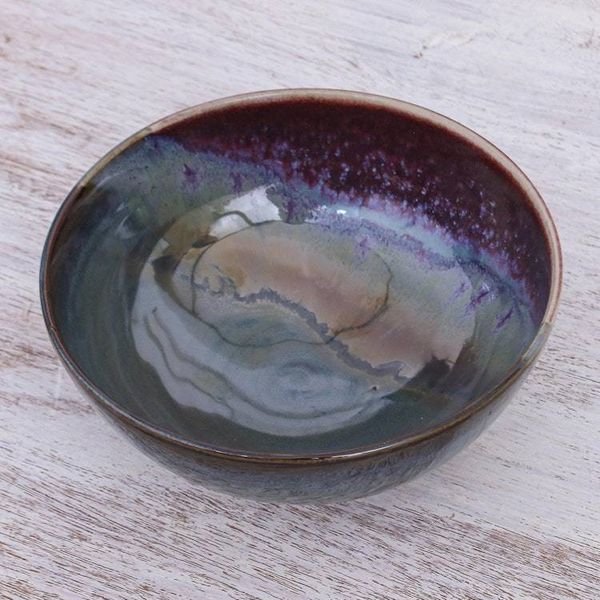 Alternate image for Thai Blue and Red Ceramic Cereal Bowl Happy Harvest