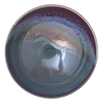 Alternate image for Thai Blue and Red Ceramic Cereal Bowl Happy Harvest