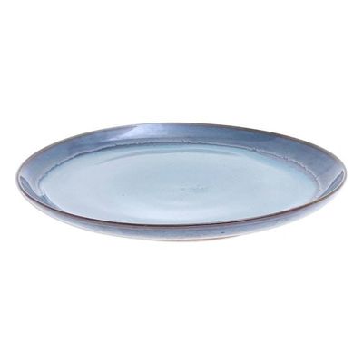 Alternate image for Handcrafted Blue Ceramic Dinner Plate Blue Crush