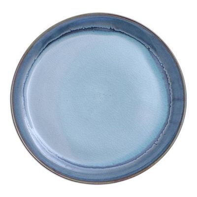 Alternate image for Handcrafted Blue Ceramic Dinner Plate Blue Crush
