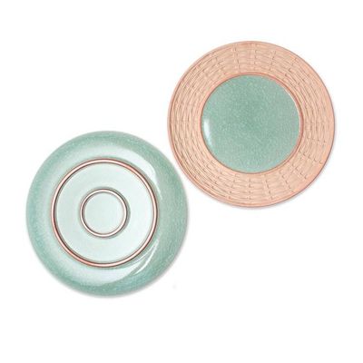 Alternate image for Celadon Ceramic Plates in Green from Thailand Pair Country Meal