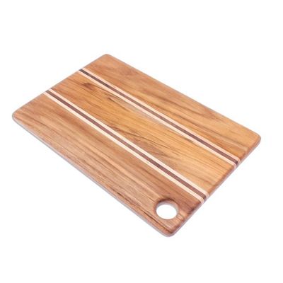 Alternate image for Striped Teak Wood Cutting Board Crafted in Thailand Stylish Chef