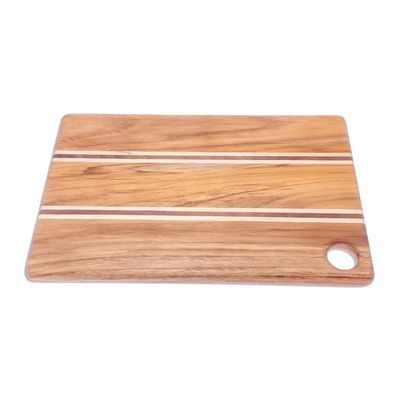Alternate image for Striped Teak Wood Cutting Board Crafted in Thailand Stylish Chef
