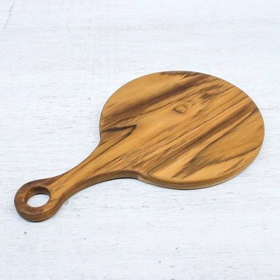 Alternate image for Circular Teak Wood Cutting Board Crafted in Thailand Cook with Passion