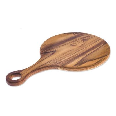 Alternate image for Circular Teak Wood Cutting Board Crafted in Thailand Cook with Passion