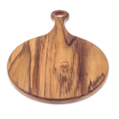 Alternate image for Circular Teak Wood Cutting Board Crafted in Thailand Cook with Passion