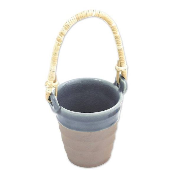 Alternate image for Celadon Ceramic and Natural Fiber Cup in Blue from Thailand Picnic Mood in Blue