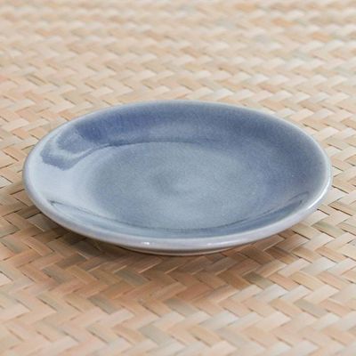 Alternate image for Celadon Ceramic Small Plate Just a Taste in Blue