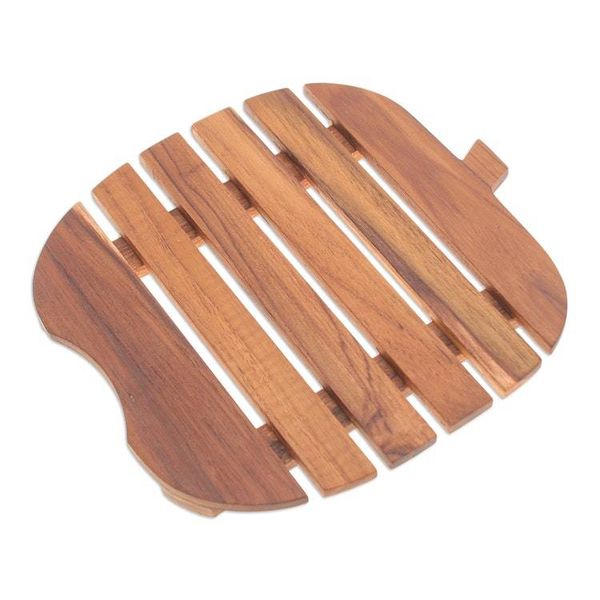 Alternate image for Apple-Shaped Teak Wood Pot Stand Handcrafted in Thailand Fruitful Banquet