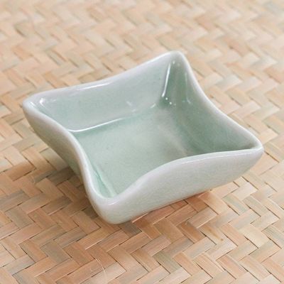 Alternate image for Small Handcrafted Green Celadon Bowl Thai Kitchen in Green