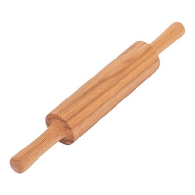 Alternate image for Hand-Carved Teakwood Rolling Pin with Natural Grain Cooking Ally