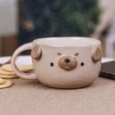 Alternate image for Thai Ceramic 6 oz Pug Dog Cup with a Glossy Finish Pug Elixir