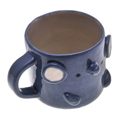 Alternate image for Handcrafted Glazed Ceramic Elephant Mug from Thailand Elephant Morning