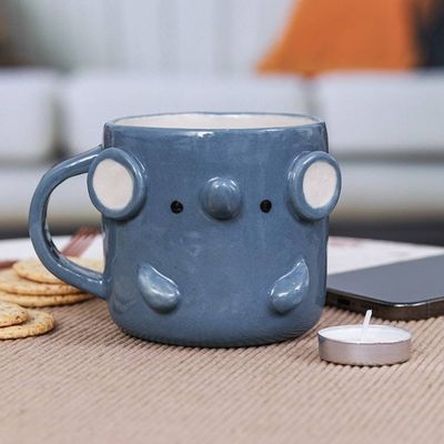 Alternate image for Handcrafted Glazed Ceramic Elephant Mug from Thailand Elephant Morning
