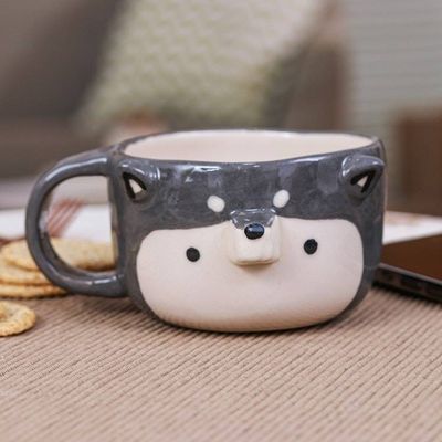 Alternate image for Thai Ceramic 6 oz Husky Dog Cup with a Glossy Finish Husky Elixir