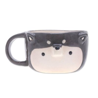 Alternate image for Thai Ceramic 6 oz Husky Dog Cup with a Glossy Finish Husky Elixir